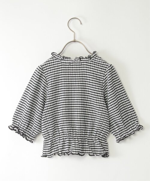 ikka(イッカ)の「【親子コーデ】ブラウスライク襟フリルプルオーバー(120~160cm)(Tシャツ/カットソー・キッズ・オフホワイト/ブラック・130/120/150/140/160)」の15枚目の写真