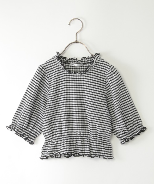 ikka(イッカ)の「【親子コーデ】ブラウスライク襟フリルプルオーバー(120~160cm)(Tシャツ/カットソー・キッズ・オフホワイト/ブラック・130/120/150/140/160)」の3枚目の写真
