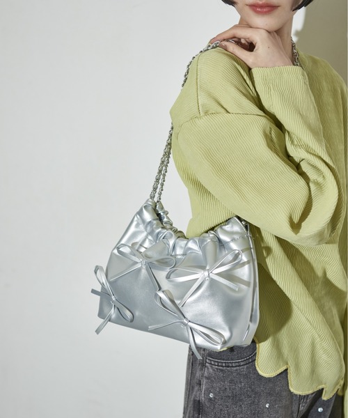 【ALDO】チェーンストラップ☆Moanahhx☆ミニ☆ショルダーバッグ セール】リボンアクセントチェーンストラップミニバッグ