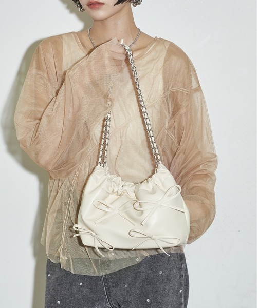  of Hai Puff Gina Bag Ivory/ストリングバッグ ミニバッグ Hai — Gina Bag in Black