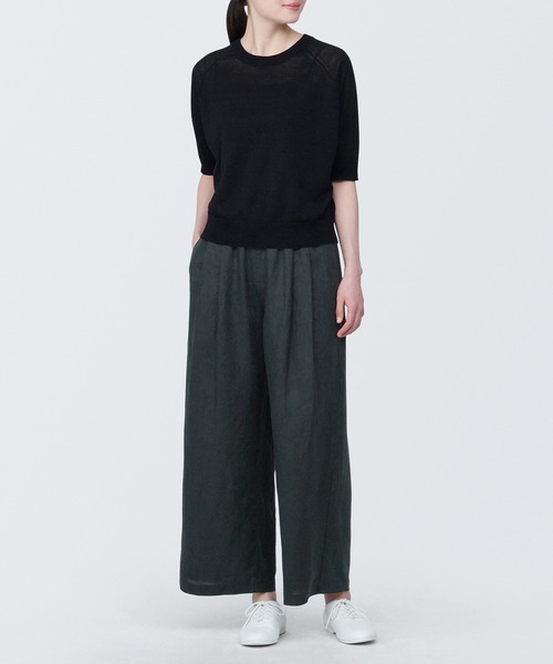 無印良品(ムジルシリョウヒン)の「婦人 リネンイージーワイドパンツ(その他パンツ・レディース・チャコールグレー/イエロー系3/ピンク/ブラック/キナリ・S/XS/XL/L/M)」の21枚目の写真