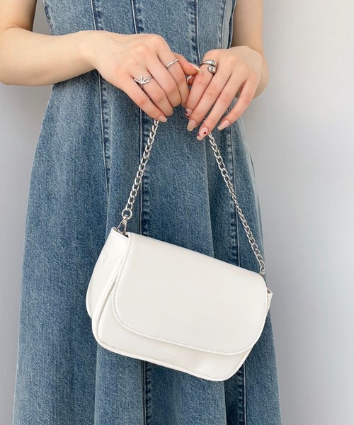 Heather(ヘザー)の「スクエアショルダーBAG 109476(ショルダーバッグ・レディース・ブラック/アイボリー・ONE SIZE)」の2枚目の写真