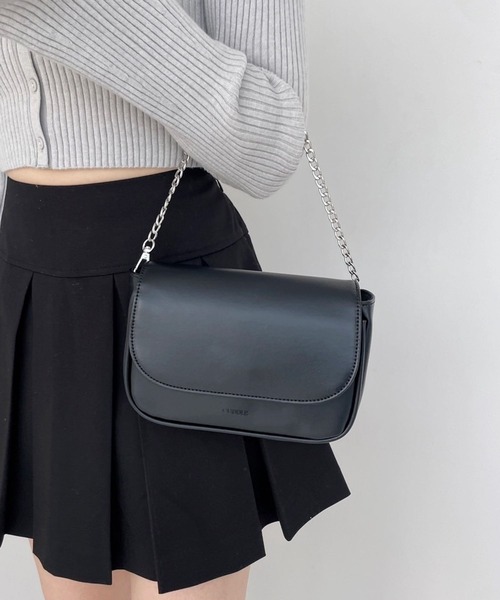 Heather(ヘザー)の「スクエアショルダーBAG 109476(ショルダーバッグ・レディース・ブラック/アイボリー・ONE SIZE)」の1枚目の写真