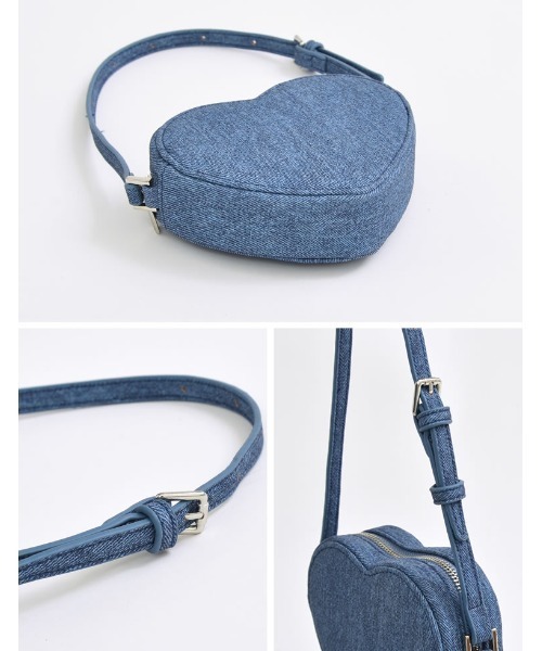 Re:EDIT（リエディ）の「デニムライクハートショルダーバッグ（ショルダーバッグ・レディース・ブルー/ライトブルー・FREE）」の10枚目の写真