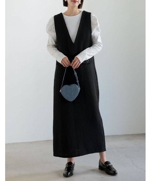 Re:EDIT（リエディ）の「デニムライクハートショルダーバッグ（ショルダーバッグ・レディース・ブルー/ライトブルー・FREE）」の4枚目の写真