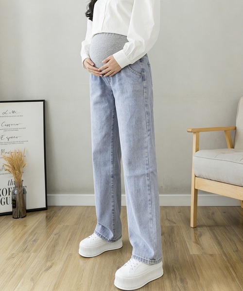 Miniministore(ミニミニストア)の「マタニティズボン デニムセミワイドパンツ(デニムパンツ・レディース・ブラック/ネイビー/インディゴブルー/サックスブルー・M/XL/L)」の20枚目の写真