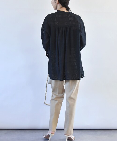 quaranciel:〈洗濯機可能〉コットン サテン スリム テーパード パンツ