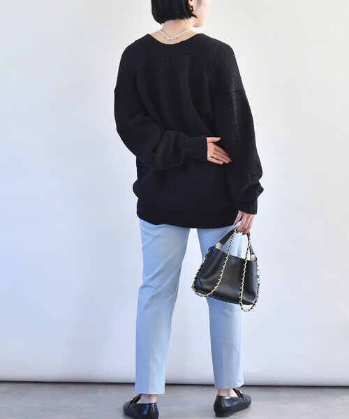 quaranciel:〈洗濯機可能〉コットン サテン スリム テーパード パンツ