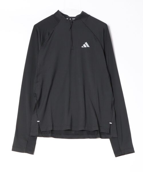 adidas(アディダス)の「アディダス adidas ジム+ トレーニング 1/4ジップ 長袖Tシャツ(Tシャツ/カットソー・メンズ・ブラウン/ブラック/サックスブルー・S/M/L/LL/3L)」の2枚目の写真