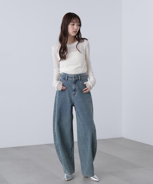 FREE'S MART(フリーズマート)の「◇【3サイズ展開XS-M】デニムエッグパンツ【低身長サイズ有】(デニムパンツ・レディース・ライトインディゴブルー/ワンウォッシュ/ブルー系その他5・X-SMALL/SMALL/MEDIUM)」の20枚目の写真