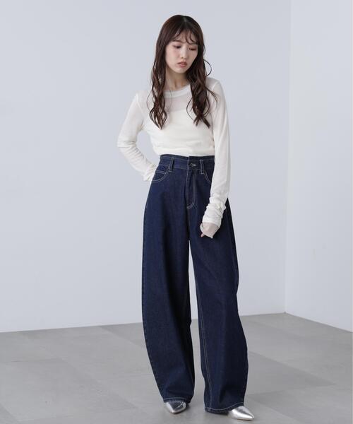FREE'S MART(フリーズマート)の「◇【3サイズ展開XS-M】デニムエッグパンツ【低身長サイズ有】(デニムパンツ・レディース・ライトインディゴブルー/ワンウォッシュ/ブルー系その他5・X-SMALL/SMALL/MEDIUM)」の11枚目の写真