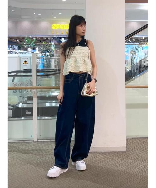 ◇【3サイズ展開XS-M】デニムエッグパンツ【低身長サイズ有】（デニム