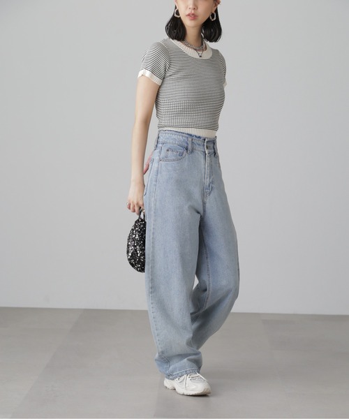 FREE'S MART（フリーズマート）の「◇【3サイズ展開XS-M】デニムエッグパンツ【低身長サイズ有】（デニムパンツ・レディース・ライトインディゴブルー/ワンウォッシュ/ブルー系その他5・X-SMALL/SMALL/MEDIUM）」の12枚目の写真