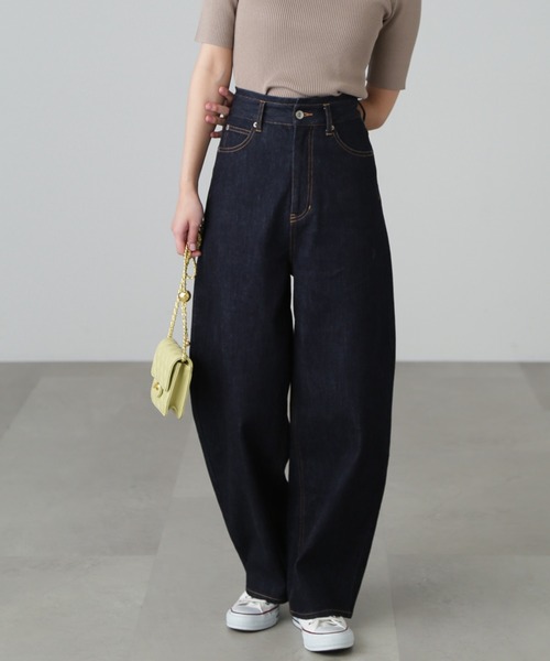 ◇【3サイズ展開XS-M】デニムエッグパンツ【低身長サイズ有】（デニム