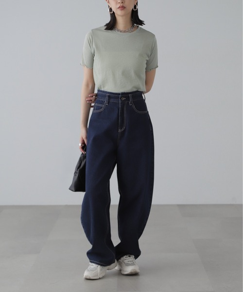 FREE'S MART（フリーズマート）の「◇【3サイズ展開XS-M】デニムエッグパンツ【低身長サイズ有】（デニムパンツ・レディース・ライトインディゴブルー/ワンウォッシュ/ブルー系その他5・X-SMALL/SMALL/MEDIUM）」の7枚目の写真