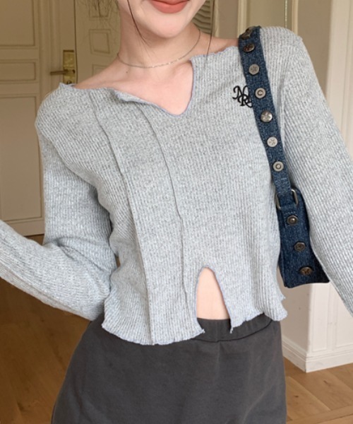 Vipoa(ヴィポア)の「Logo point cropped mellow tops(Tシャツ/カットソー・レディース・ピンク/グレー・FREE)」の20枚目の写真
