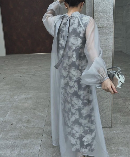 WILLFULLY（ウィルフリー）の「no sleeve jacquard OP & organdy