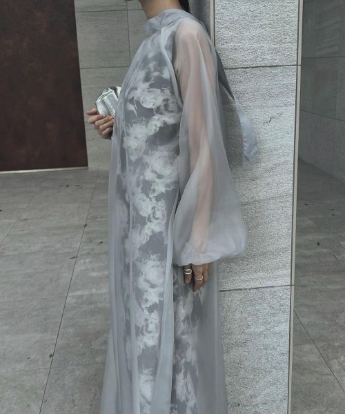 WILLFULLY（ウィルフリー）の「no sleeve jacquard OP & organdy ribbon tie OP SET（ワンピース・レディース・チャコール/グレー系その他・FREE）」の11枚目の写真