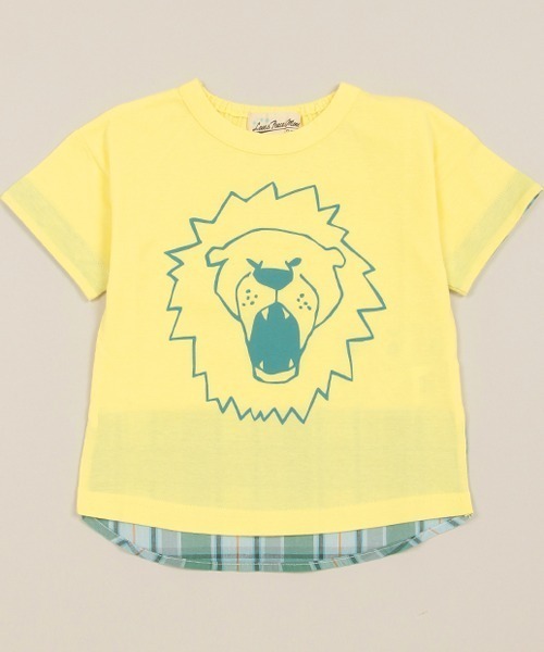 Love&Peace&Money(ラブアンドピースアンドマネー)の「アニマル顔プリントTシャツ(Tシャツ/カットソー・キッズ・オフホワイト/ブルー/レモンイエロー・80cm/90cm/100cm/110cm/120cm/130cm)」の3枚目の写真