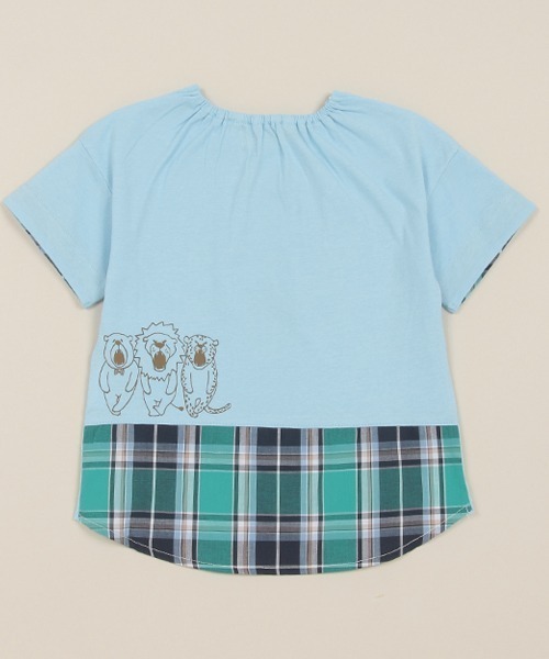 Love&Peace&Money(ラブアンドピースアンドマネー)の「アニマル顔プリントTシャツ(Tシャツ/カットソー・キッズ・オフホワイト/ブルー/レモンイエロー・80cm/90cm/100cm/110cm/120cm/130cm)」の5枚目の写真