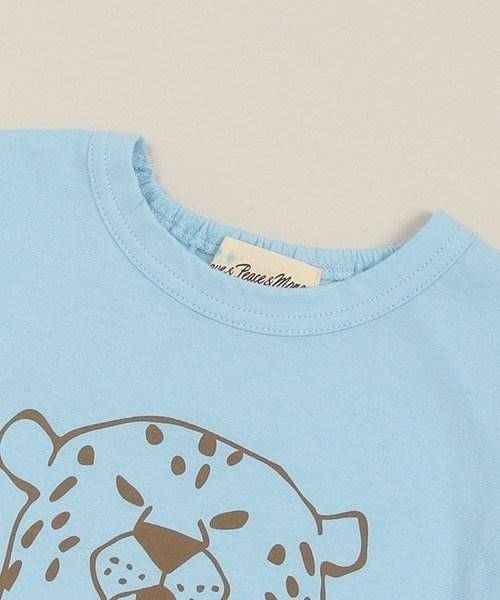 Love&Peace&Money(ラブアンドピースアンドマネー)の「アニマル顔プリントTシャツ(Tシャツ/カットソー・キッズ・オフホワイト/ブルー/レモンイエロー・80cm/90cm/100cm/110cm/120cm/130cm)」の6枚目の写真
