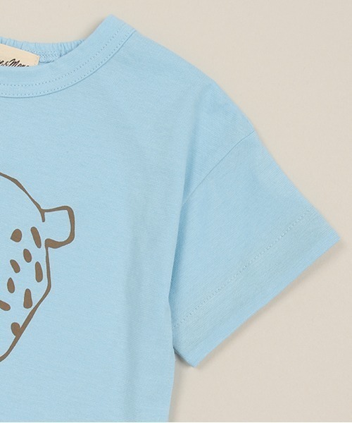 Love&Peace&Money(ラブアンドピースアンドマネー)の「アニマル顔プリントTシャツ(Tシャツ/カットソー・キッズ・オフホワイト/ブルー/レモンイエロー・80cm/90cm/100cm/110cm/120cm/130cm)」の7枚目の写真