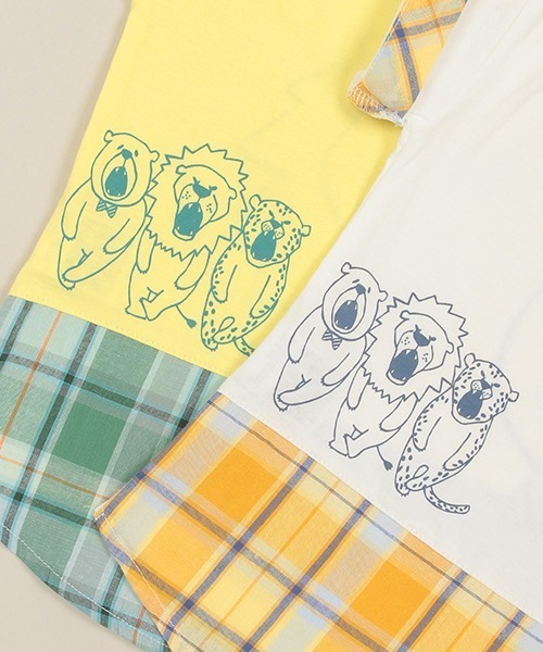 Love&Peace&Money(ラブアンドピースアンドマネー)の「アニマル顔プリントTシャツ(Tシャツ/カットソー・キッズ・オフホワイト/ブルー/レモンイエロー・80cm/90cm/100cm/110cm/120cm/130cm)」の14枚目の写真