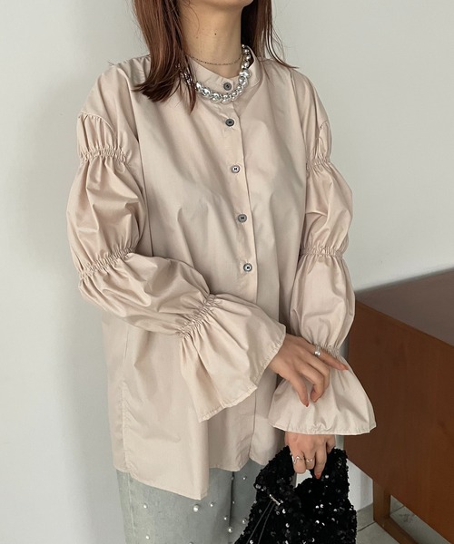 antic rag（アンティックラグ）の「ギャザースリーブブラウス（シャツ/ブラウス・レディース・ベージュ/ブラック・FREE）」の20枚目の写真