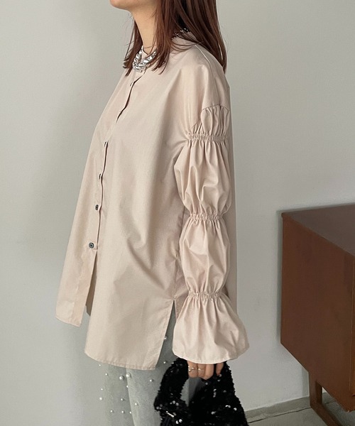 antic rag（アンティックラグ）の「ギャザースリーブブラウス（シャツ/ブラウス・レディース・ベージュ/ブラック・FREE）」の19枚目の写真