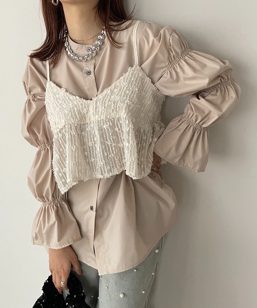 antic rag（アンティックラグ）の「ギャザースリーブブラウス（シャツ/ブラウス・レディース・ベージュ/ブラック・FREE）」の21枚目の写真