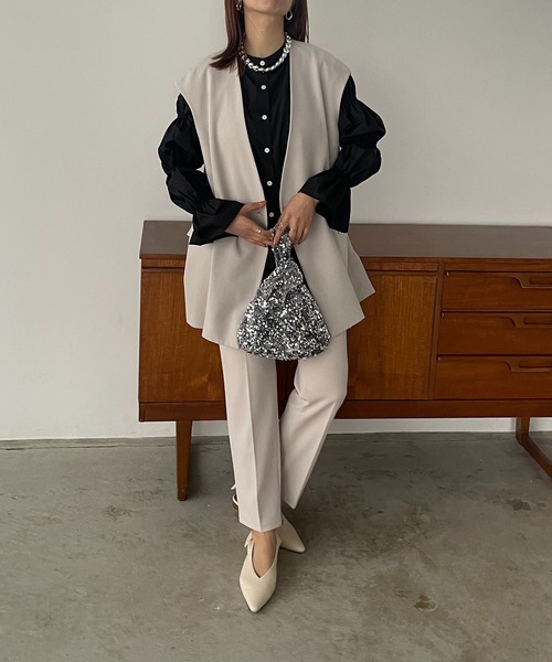 antic rag（アンティックラグ）の「ギャザースリーブブラウス（シャツ/ブラウス・レディース・ベージュ/ブラック・FREE）」の17枚目の写真