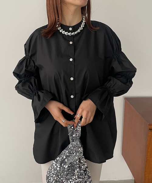 antic rag（アンティックラグ）の「ギャザースリーブブラウス（シャツ/ブラウス・レディース・ベージュ/ブラック・FREE）」の15枚目の写真