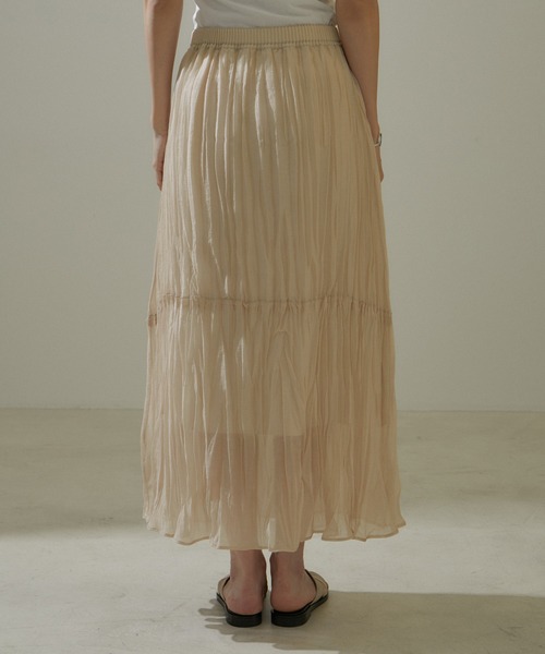 SALON adam et rope'（サロン アダム エ ロペ）の「エアリーシアープリーツスカート（スカート・レディース・ブラック/ベージュ・FREE）」の12枚目の写真