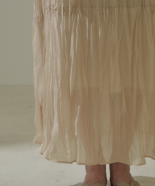SALON adam et rope'（サロン アダム エ ロペ）の「エアリーシアープリーツスカート（スカート・レディース・ブラック/ベージュ・FREE）」の14枚目の写真