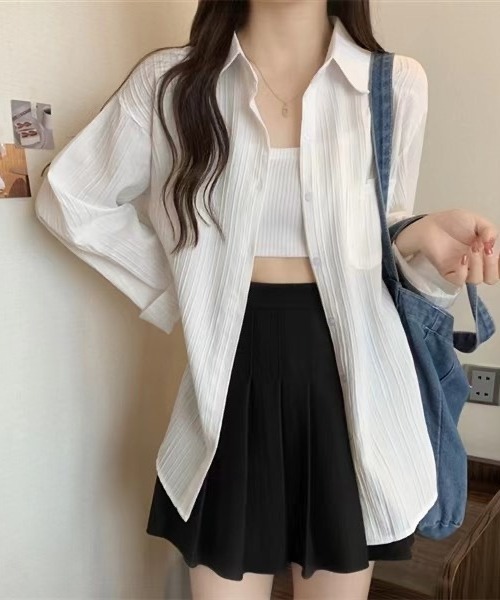 Achic(アシック)の「日焼け対策オーバーサイズ長袖シャツ(シャツ/ブラウス・レディース・ライトイエロー/ホワイト/ライトブルー・M)」の16枚目の写真