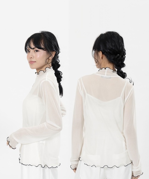 MARY QUANT(マリークヮント)の「シースルーバイカラーメロー プルオーバー(Tシャツ/カットソー)」 WEAR