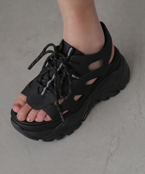 FREE'S MART（フリーズマート）の「◆スニーカーソールサンダル（サンダル・レディース・ブラック/ホワイト・MEDIUM/SMALL）」の8枚目の写真