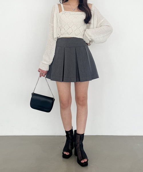 Heather（ヘザー）の「ラメニットカーディガン/キャミ2P　116402（アンサンブル・レディース・グレー/オフホワイト/イエロー/ブルー・FREE）」の9枚目の写真