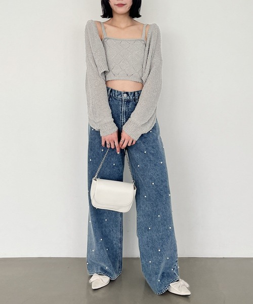 Heather（ヘザー）の「ラメニットカーディガン/キャミ2P　116402（アンサンブル・レディース・グレー/オフホワイト/イエロー/ブルー・FREE）」の13枚目の写真