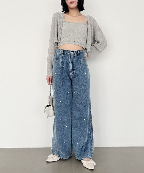 Heather（ヘザー）の「ラメニットカーディガン/キャミ2P　116402（アンサンブル・レディース・グレー/オフホワイト/イエロー/ブルー・FREE）」の15枚目の写真