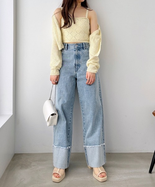 Heather（ヘザー）の「ラメニットカーディガン/キャミ2P　116402（アンサンブル・レディース・グレー/オフホワイト/イエロー/ブルー・FREE）」の18枚目の写真