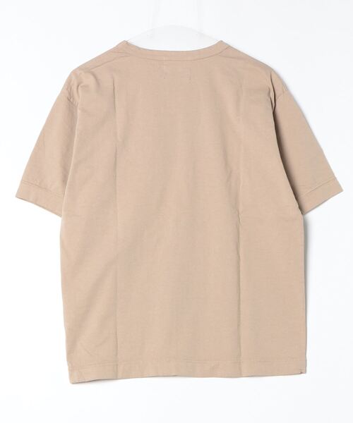 quadro(クオドロ)の「24/1GTⅡスーパー天竺布帛ポケット半袖クルーネックプルオーバー(Tシャツ/カットソー・メンズ・ベージュ/ダークグリーン/ブルーグレー/ライトグレー・LARGE/MEDIUM)」の5枚目の写真