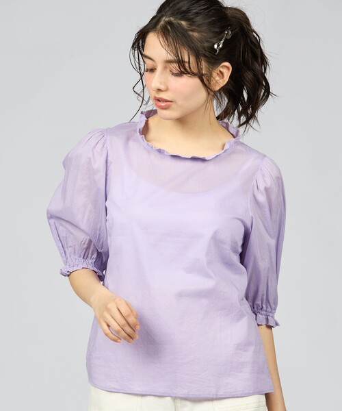 To b. by agnes b.(トゥービーバイアニエスベー)の「スカラップドレースブラウス(シャツ/ブラウス・レディース・パープル系その他・40/38/36)」の7枚目の写真