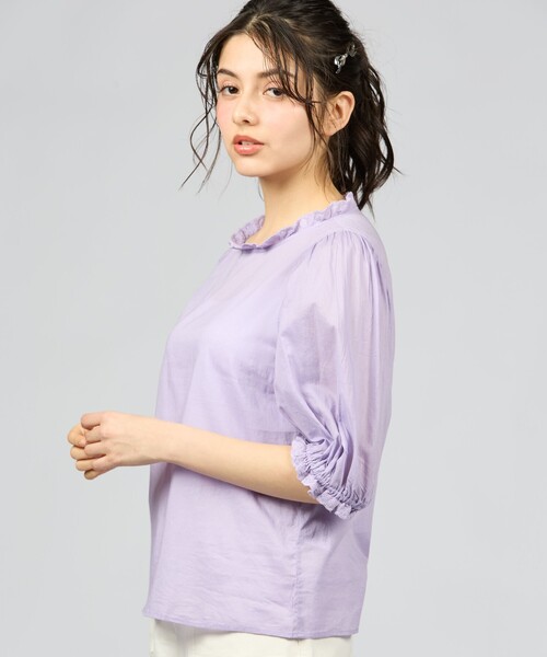 To b. by agnes b.(トゥービーバイアニエスベー)の「スカラップドレースブラウス(シャツ/ブラウス・レディース・パープル系その他・40/38/36)」の3枚目の写真