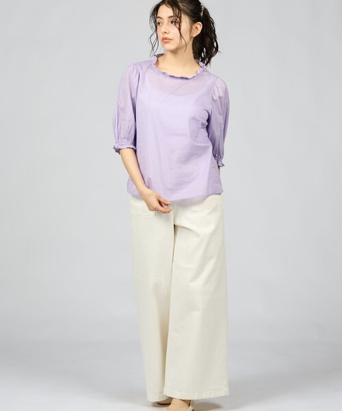 To b. by agnes b.(トゥービーバイアニエスベー)の「スカラップドレースブラウス(シャツ/ブラウス・レディース・パープル系その他・40/38/36)」の5枚目の写真