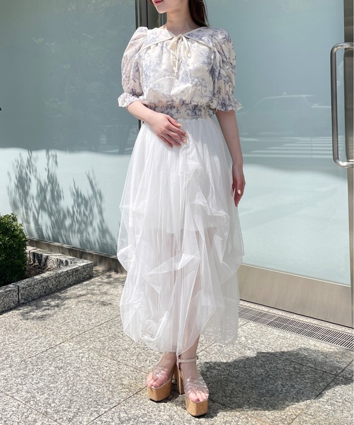 one way（ワンウェイ）の「デコルテリボンブラウス　花柄/レース（シャツ/ブラウス・レディース・ブルー系その他/ピンク系その他/ブラック系その他/ホワイト/ブルー/ブラック/ブラック系その他2/ホワイト系その他/ブルー系その他2・FREE）」の22枚目の写真