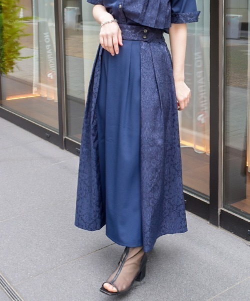 axes femme（アクシーズファム）の「ジャカード切替スカート
