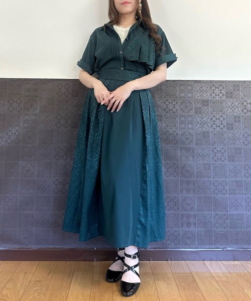 axes femme（アクシーズファム）の「ジャカード切替スカート（スカート・レディース・ブラック/ブルーグリーン/ブルー/ネイビー・FREE）」の6枚目の写真