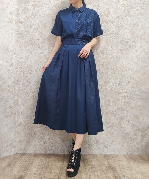 axes femme（アクシーズファム）の「ジャカード切替スカート（スカート・レディース・ブラック/ブルーグリーン/ブルー/ネイビー・FREE）」の11枚目の写真