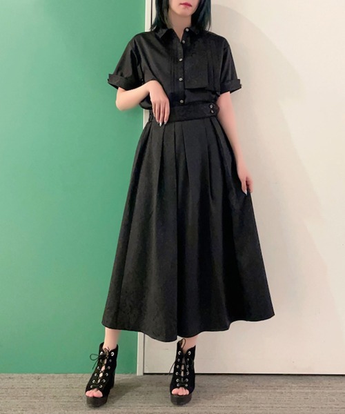 axes femme（アクシーズファム）の「ジャカード切替スカート（スカート・レディース・ブラック/ブルーグリーン/ブルー/ネイビー・FREE）」の21枚目の写真